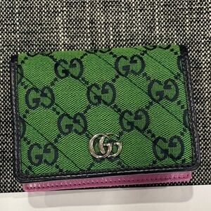 EUC Authentic Gucci Colorful Green, Yellow and Pink Wallet